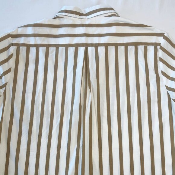 NWT Mikoh Rotuma Button Down Long Sleeve Shirt Size XS / S, Cream & Camel Stripe - Picture 9 of 13